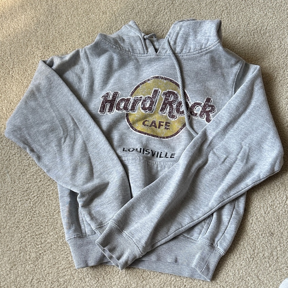 Hard Rock Cafe Gray and Gold Kids Hoodie